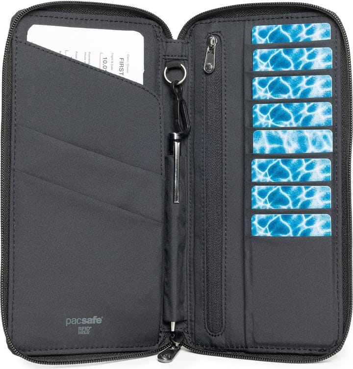 Pacsafe RFIDsafe RFID Blocking Travel Wallet Jet Black Pacsafe