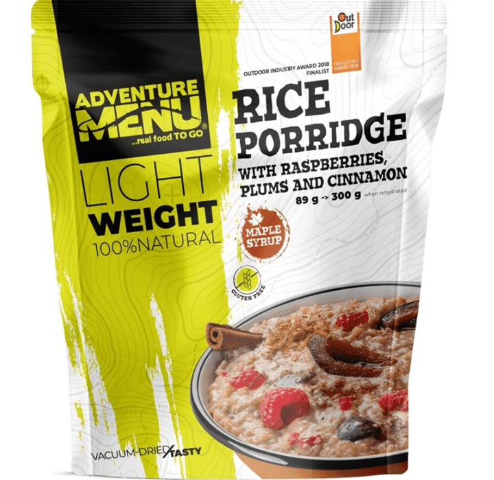 Adventure Menu Rice Porridge With Plums, Raspberries And Cinnamon Nocolour Adventure Menu