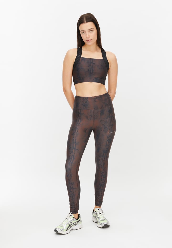 Women's Kay Printed Sports Bra Brown Snake