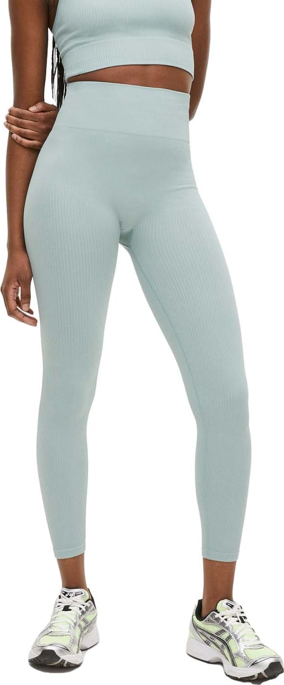 Women's Seamless Rib Tights Silver Blue Röhnisch