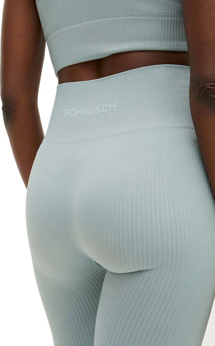 Women's Seamless Rib Tights Silver Blue Röhnisch