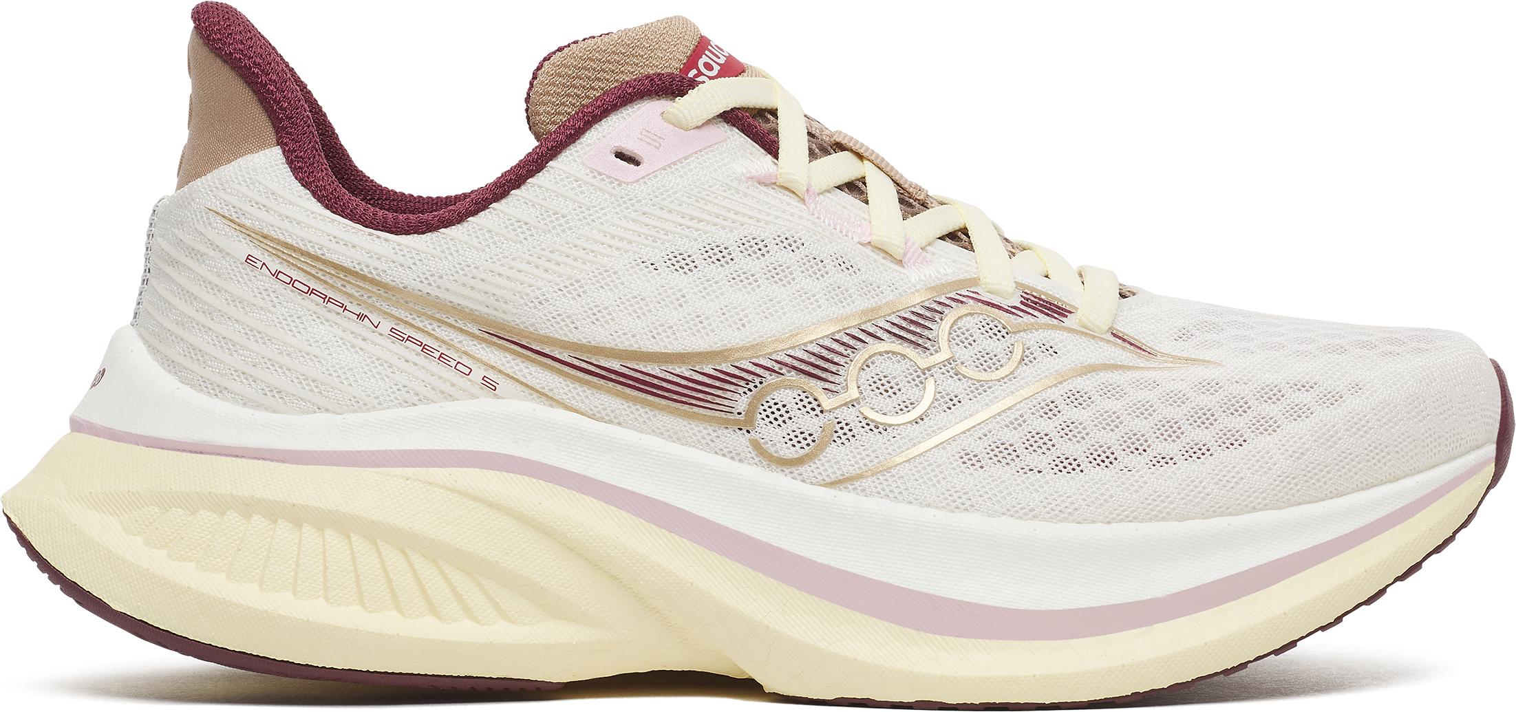 Saucony Women's Endorphin Speed 5 Ivory/maroon