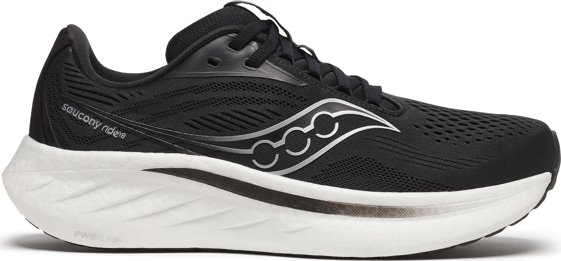 Saucony Women's Ride 18 Wide Black/white Träningsskor 38