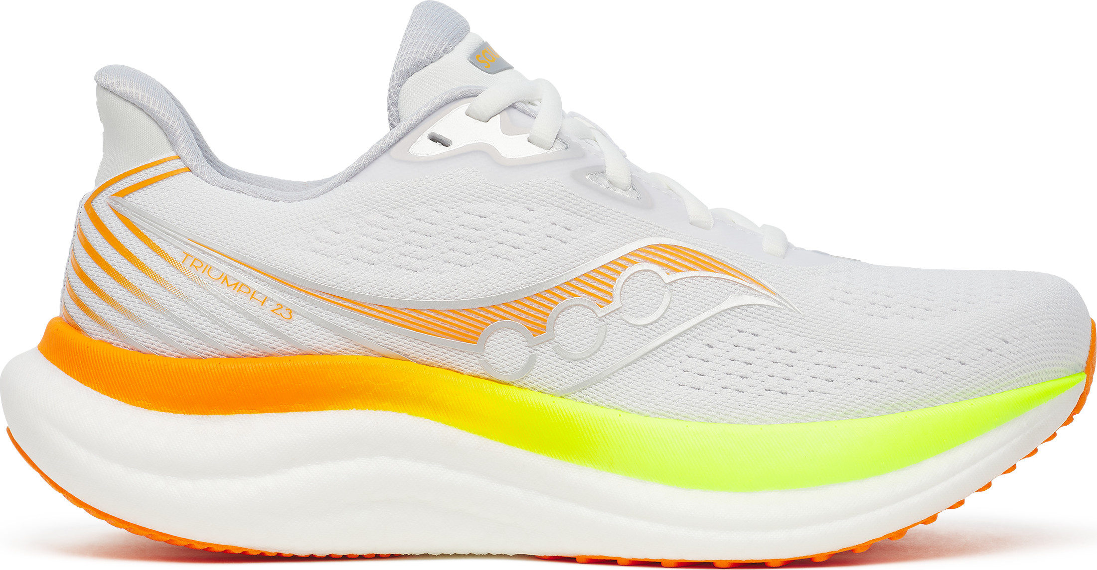 Saucony Women's Triumph 23 White/citron Løpesko 40