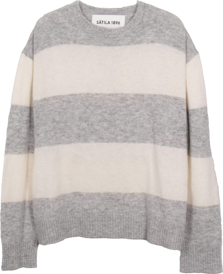 Sätila Men's Boxy Stripe Sweater Grey Melange Sätila