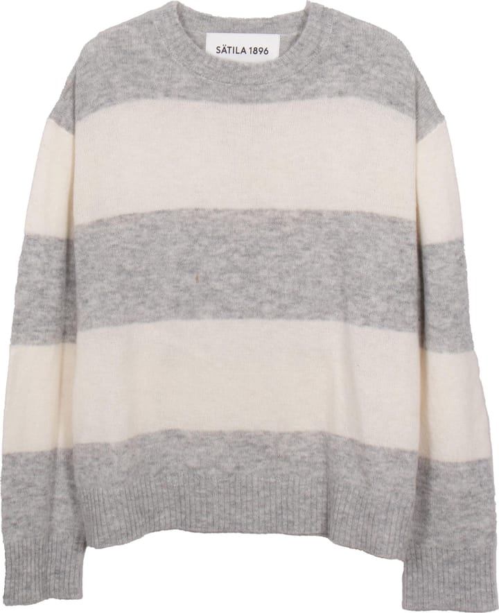 Sätila Men's Boxy Stripe Sweater Grey Melange Sätila