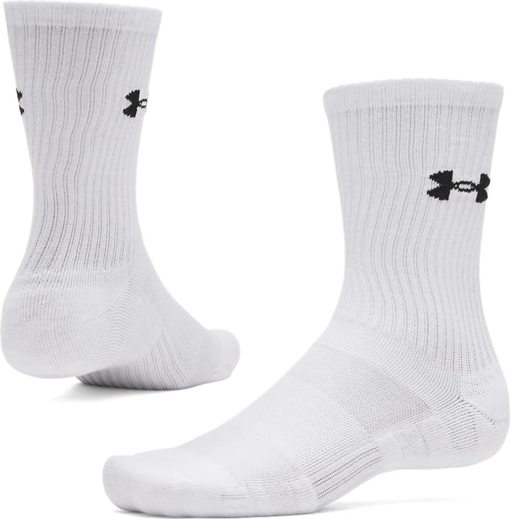 Under Armour Unisex UA Performance Cotton 3-pack Crew Socks White Under Armour