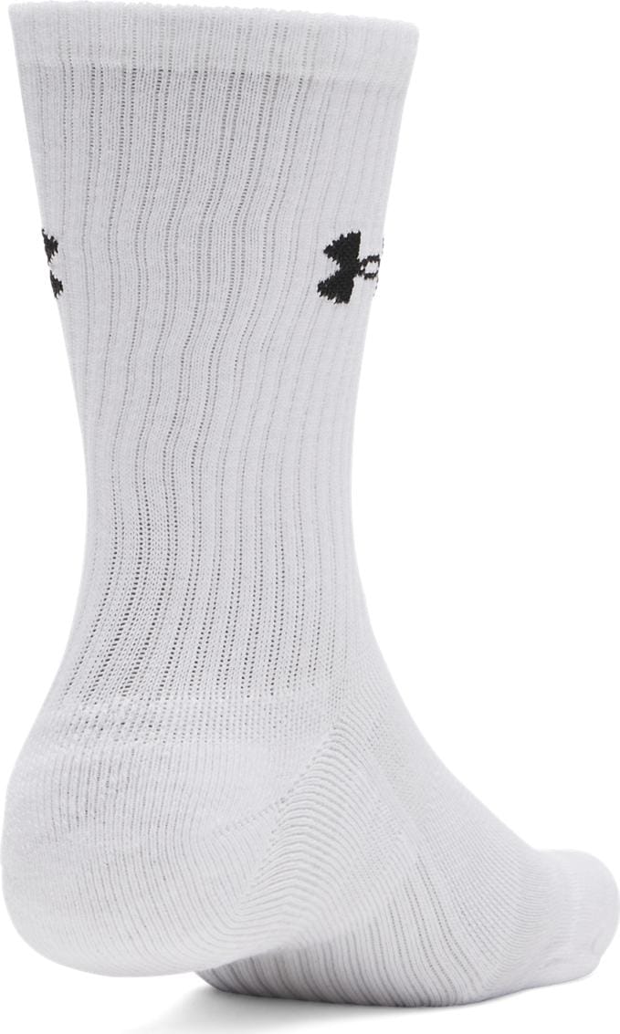 Under Armour Unisex UA Performance Cotton 3-pack Crew Socks White Under Armour