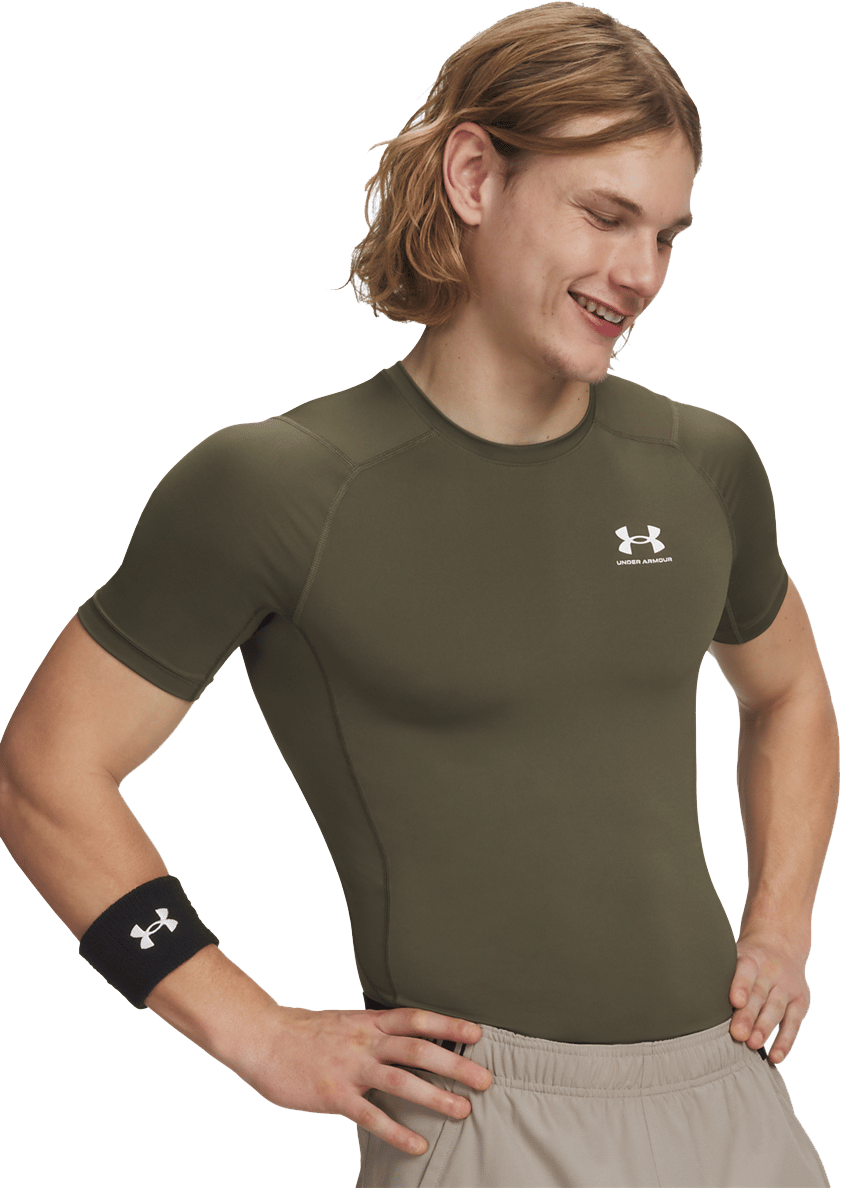 Under Armour Men's UA HG Armour Comp Short Sleeve Marine Od Green