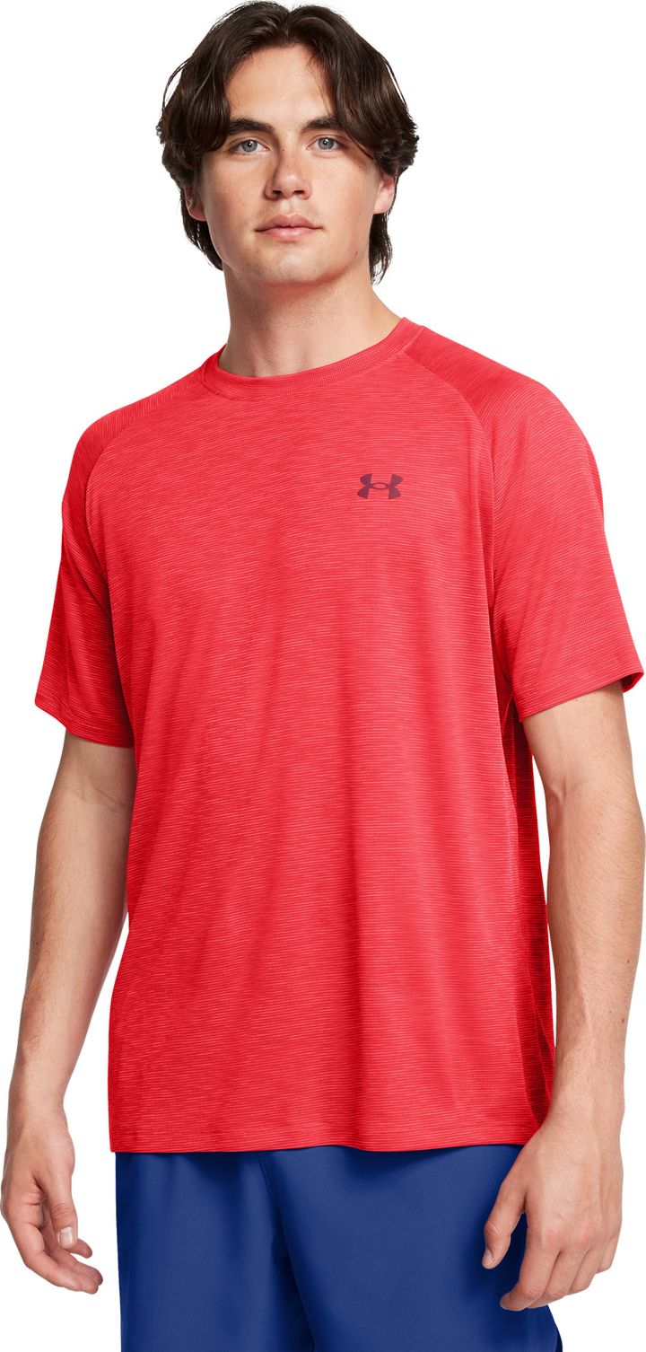 Under Armour Men's UA Tech Textured Short Sleeve Racer Red Under Armour Under Armour Men's UA Tech Textured Short Sleeve Racer Red Under Armour