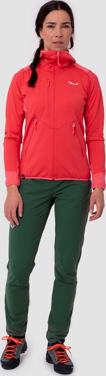 Salewa Women's Agner Hybrid Polarlite Durastretch Hooded Jacket Calypso Coral Melange Salewa