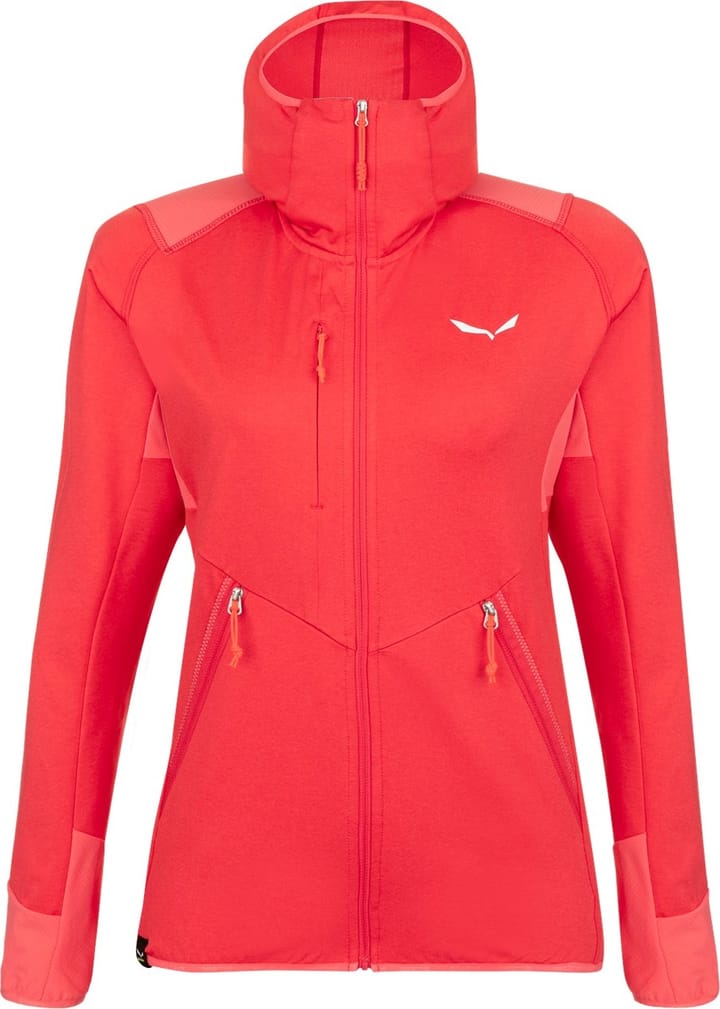 Salewa Women's Agner Hybrid Polarlite Durastretch Hooded Jacket Calypso Coral Melange Salewa