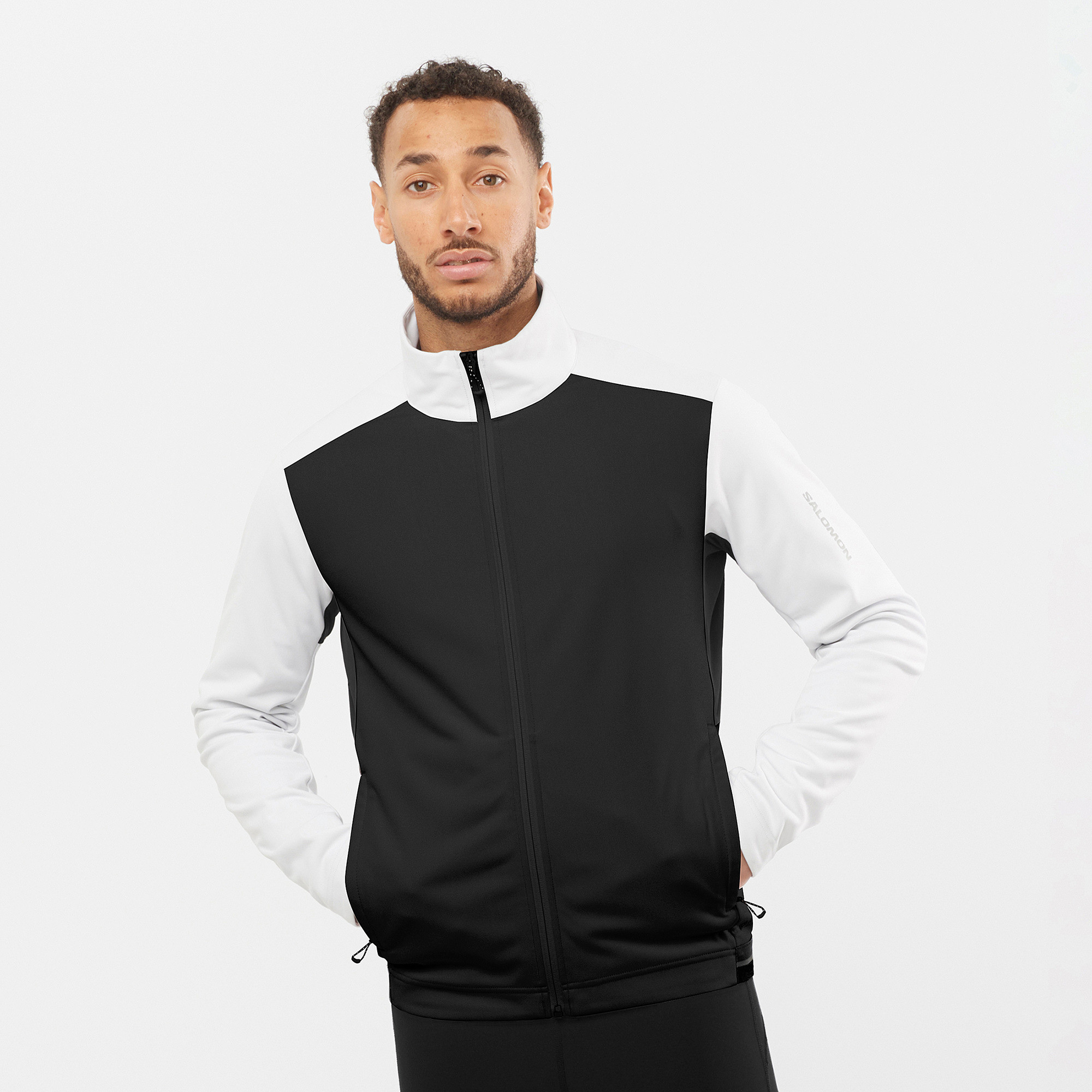 Salomon Men's GORE-TEX INFINIUM WINDSTOPPER Softshell Jacket WHITE/DEEP BLACK/ S, WHITE/DEEP BLACK/