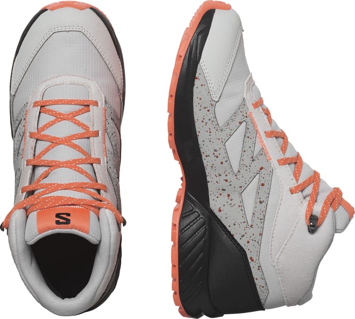 Salomon Juniors' Outway Mid Climasalomon™ Waterproof Lunar Rock/Black/Shocking Orange Salomon