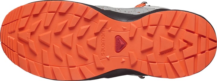 Salomon Juniors' Outway Mid Climasalomon™ Waterproof Lunar Rock/Black/Shocking Orange Salomon