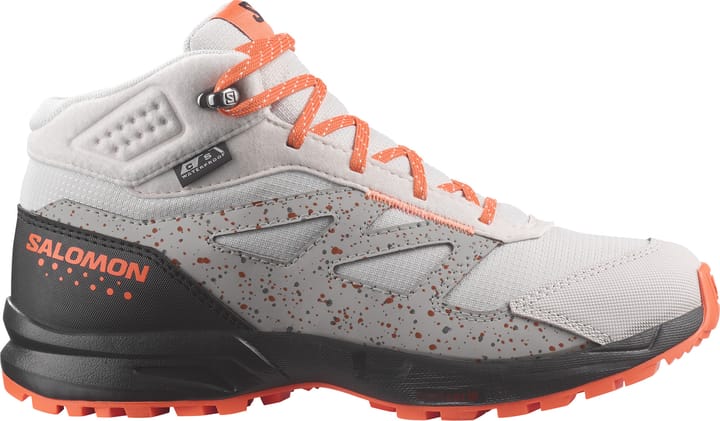 Salomon Juniors' Outway Mid Climasalomon™ Waterproof Lunar Rock/Black/Shocking Orange Salomon