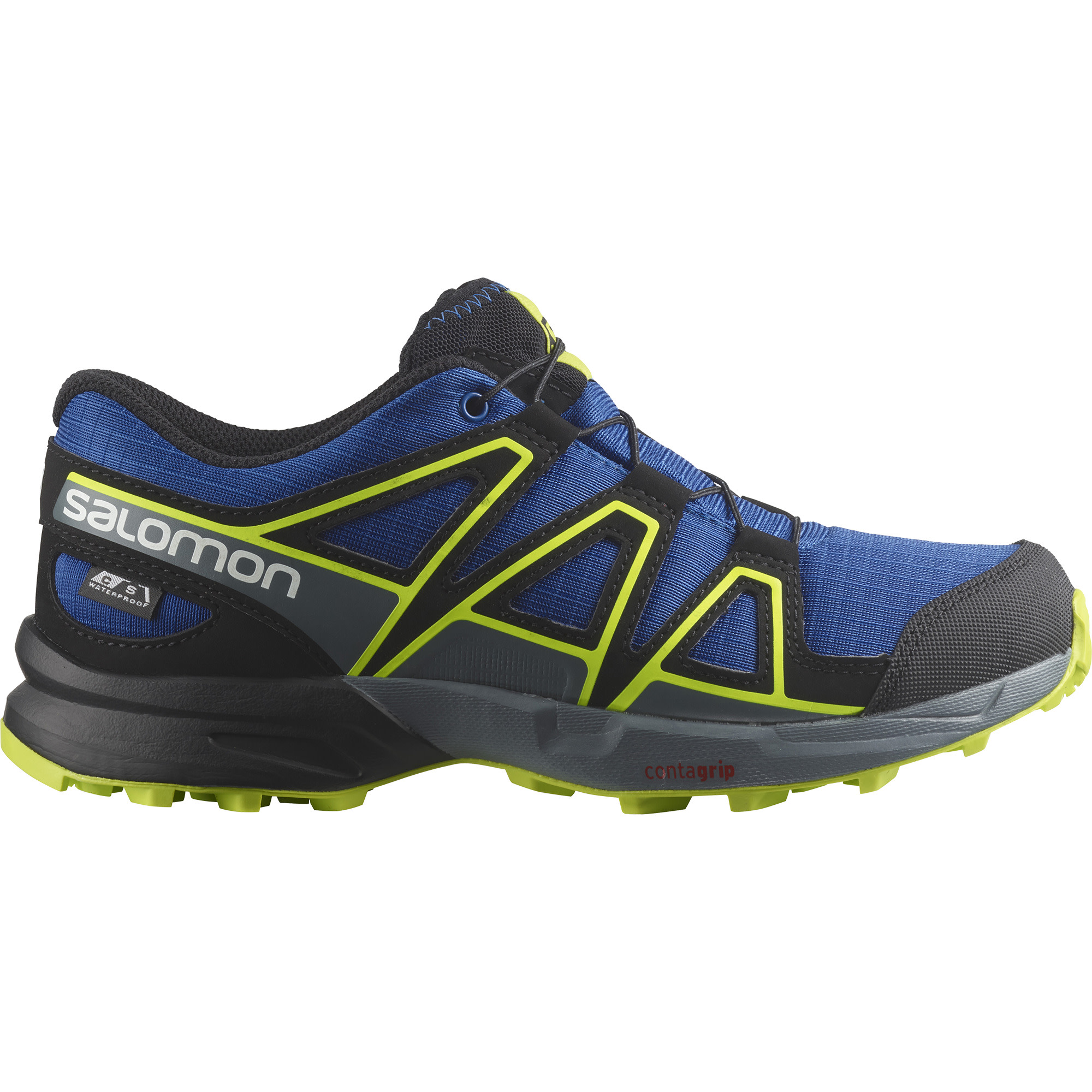 Salomon Juniors’ Speedcross Climasalomon™ Waterproof Nautical Blue/Black/Acid Lime