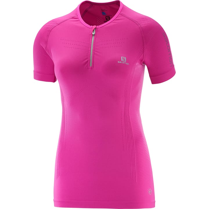 Women's Lightning Pro Short Sleeve Zip Tee Rose Violet Salomon