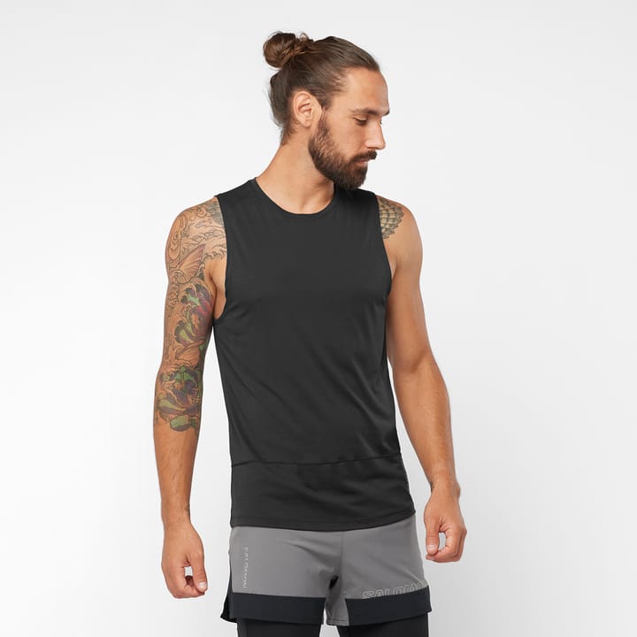 Men's Cross Run Tank Deep Black/ Salomon