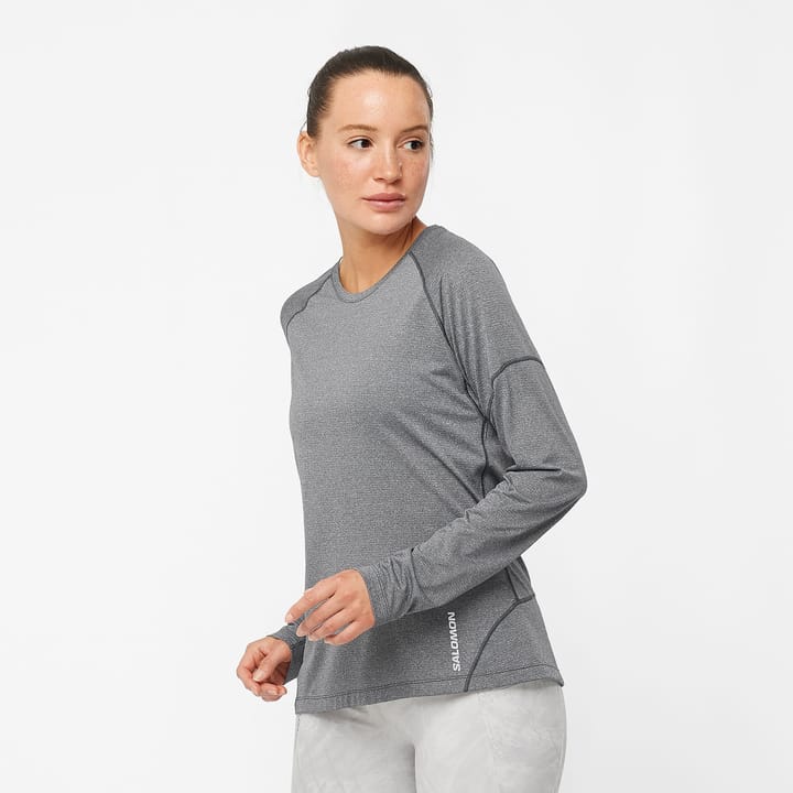 Salomon Women's Cross Run Top Deep Black/Heather Salomon Salomon Women's Cross Run Top Deep Black/Heather Salomon