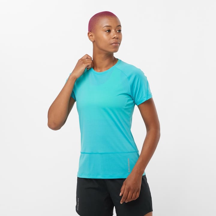 Salomon Women's Cross Run Tee Peacock Blue Salomon