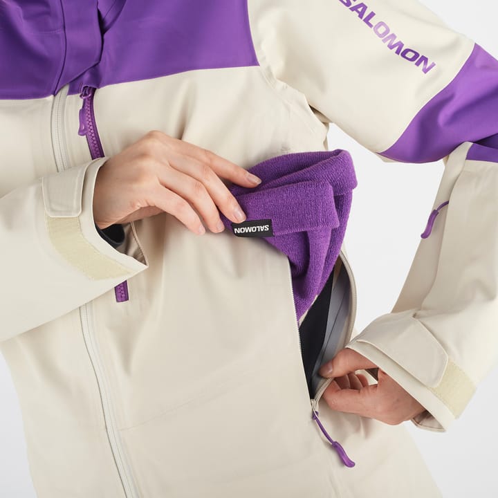 Salomon Women's Stance 3L Jacket Almond Milk/Royal Purple Salomon