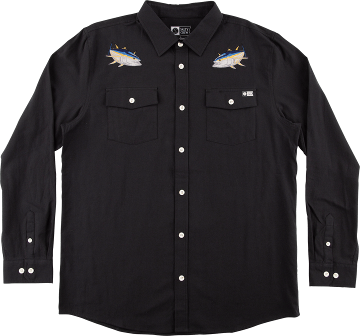 Men's Cortes Long Sleeve Woven Black Salty Crew