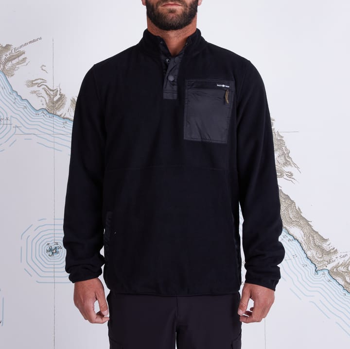 Men's Edgewater Pullover Fleece Black Salty Crew