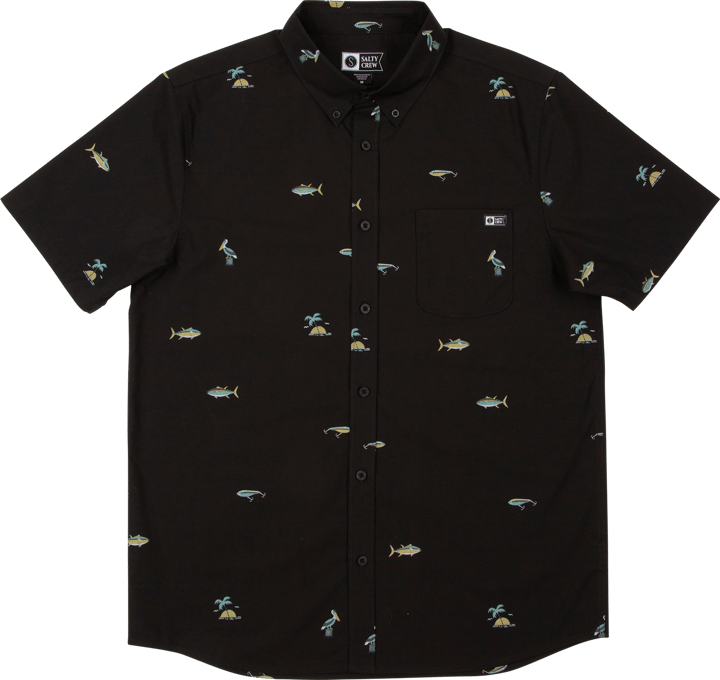 Salty Crew Men's Markets Ss Woven Black/Gold Salty Crew