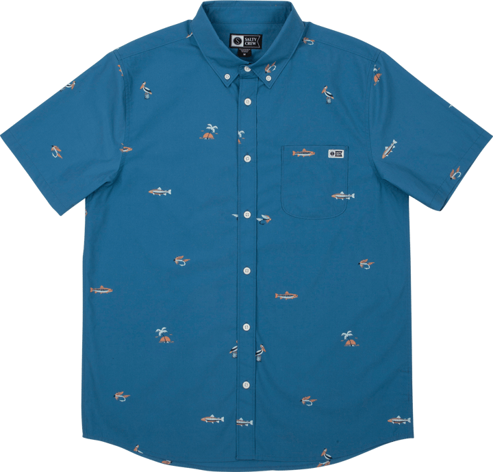 Salty Crew Men's Markets Ss Woven Cobalt Salty Crew
