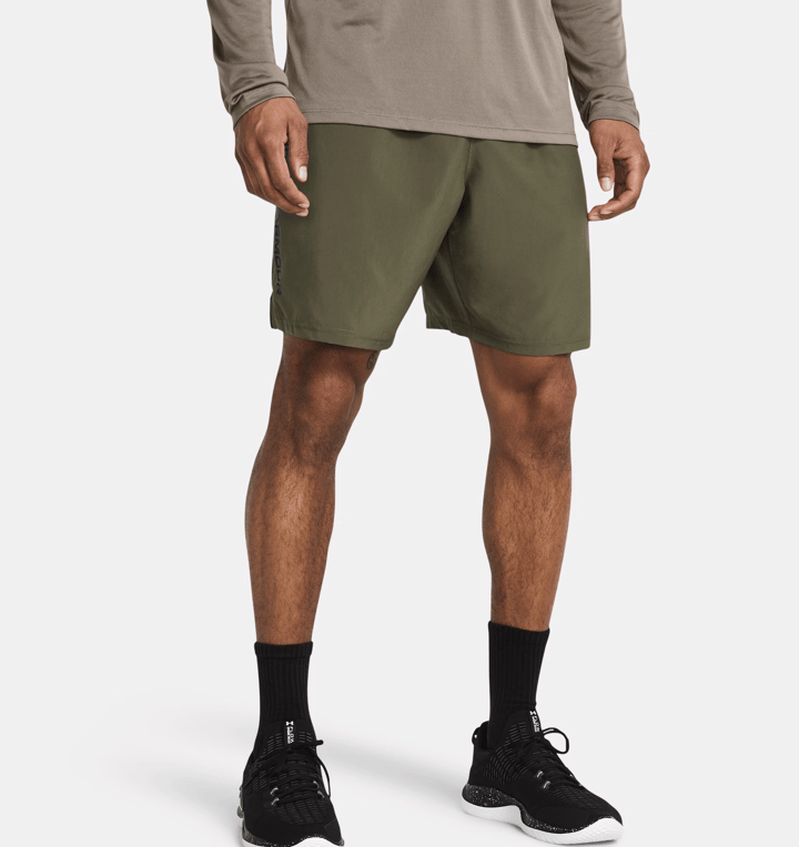 Under Armour Men's UA Tech Woven Wordmark Shorts Marine Od Green Under Armour Under Armour Men's UA Tech Woven Wordmark Shorts Marine Od Green Under Armour