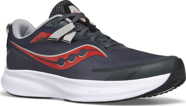 Saucony Kids' Ride 15 Grey/Black/Red Saucony Saucony Kids' Ride 15 Grey/Black/Red Saucony