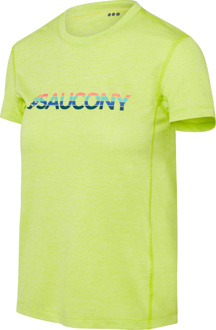 Women's Stopwatch Graphic Short Sleeve Acid Lime Heather Saucony