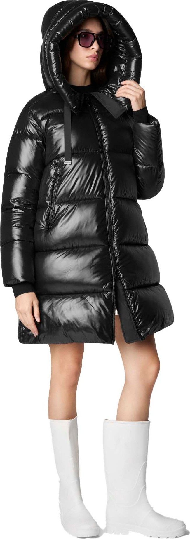 Save the Duck Women's Animal Free Long-Hooded Puffer Jacket Isabel Black Save the Duck Save the Duck Women's Animal Free Long-Hooded Puffer Jacket Isabel Black Save the Duck