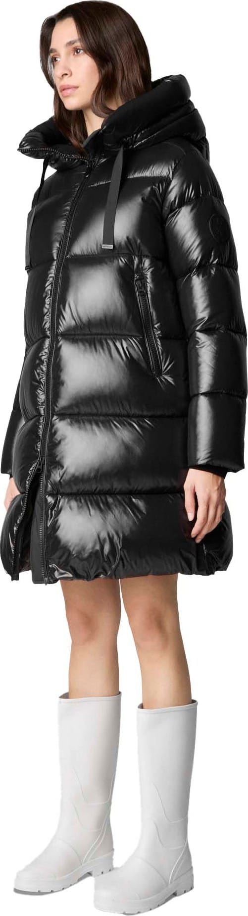 Save the Duck Women's Animal Free Long-Hooded Puffer Jacket Isabel Black Save the Duck Save the Duck Women's Animal Free Long-Hooded Puffer Jacket Isabel Black Save the Duck