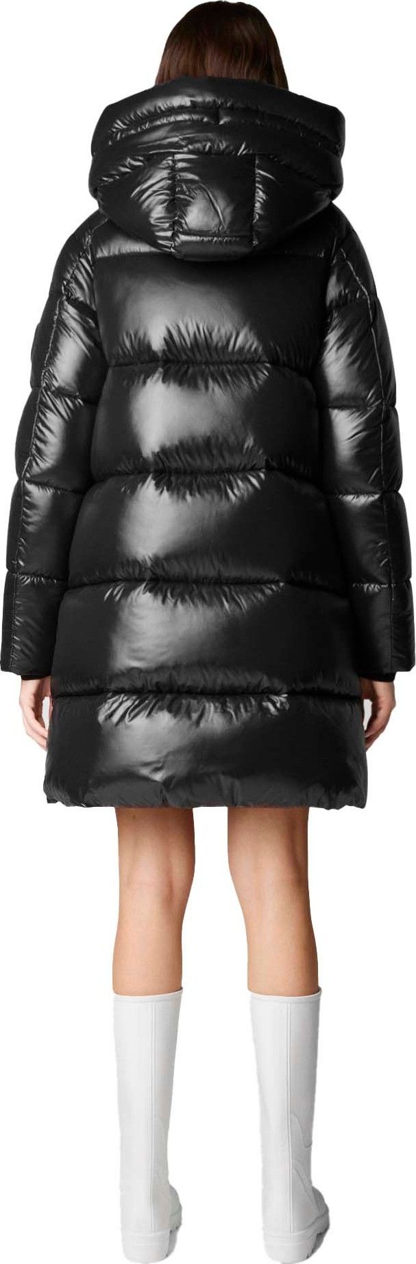 Save the Duck Women's Animal Free Long-Hooded Puffer Jacket Isabel Black Save the Duck Save the Duck Women's Animal Free Long-Hooded Puffer Jacket Isabel Black Save the Duck