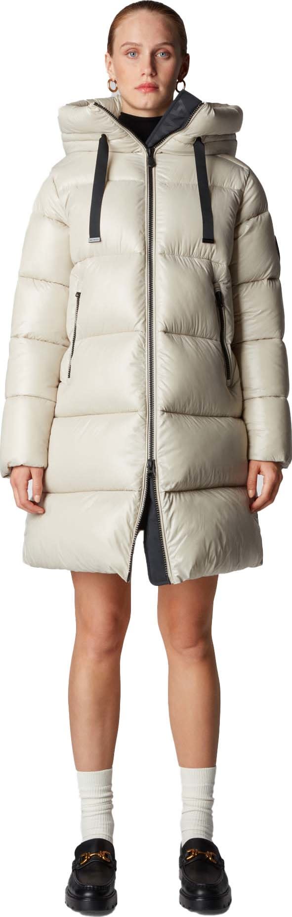 Save the Duck Women's Animal Free Long-Hooded Puffer Jacket Isabel Rainy Beige Save the Duck Save the Duck Women's Animal Free Long-Hooded Puffer Jacket Isabel Rainy Beige Save the Duck