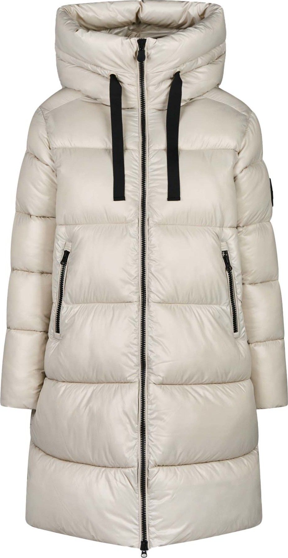 Save the Duck Women's Animal Free Long-Hooded Puffer Jacket Isabel Rainy Beige