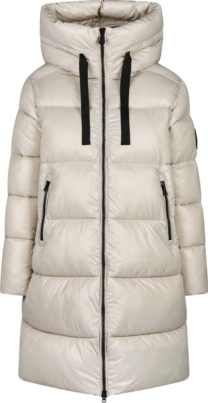 Save the Duck Women's Animal Free Long-Hooded Puffer Jacket Isabel Rainy Beige Save the Duck