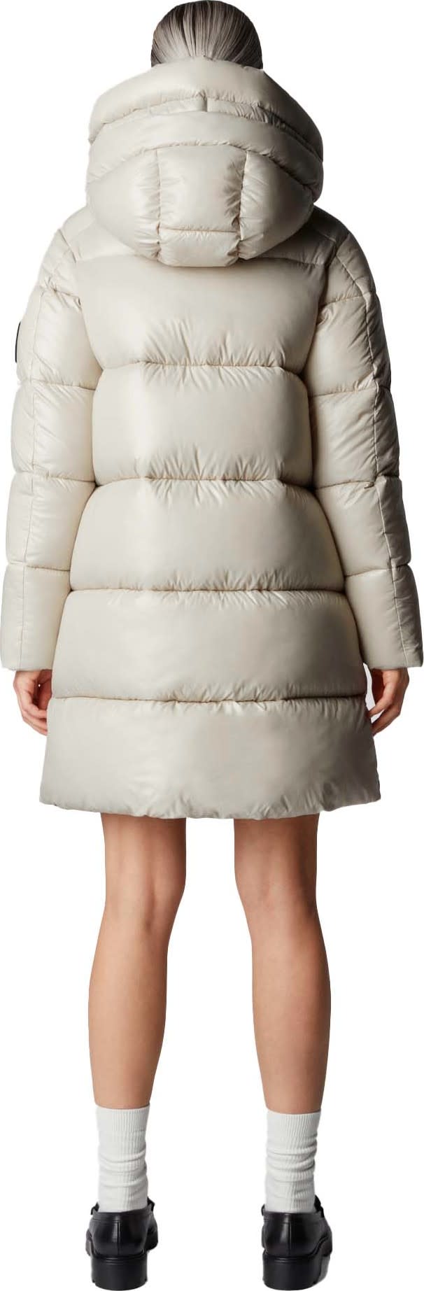 Save the Duck Women's Animal Free Long-Hooded Puffer Jacket Isabel Rainy Beige Save the Duck Save the Duck Women's Animal Free Long-Hooded Puffer Jacket Isabel Rainy Beige Save the Duck