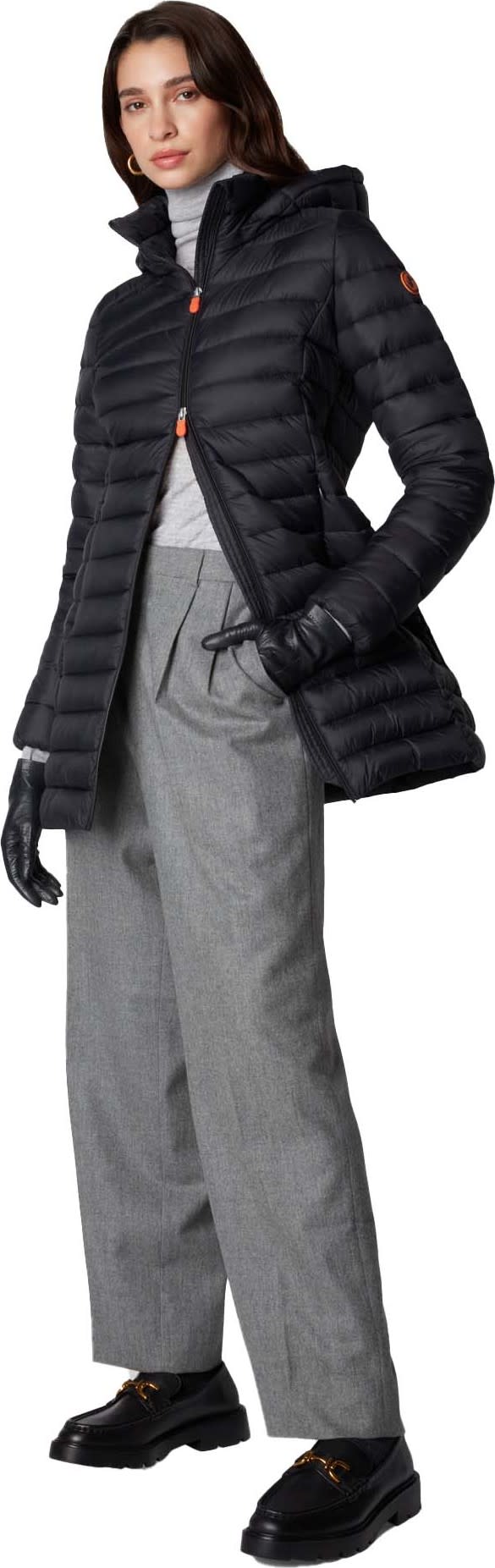 Save the Duck Women's Long Animal Free Puffer Jacket Carol Black Save the Duck Save the Duck Women's Long Animal Free Puffer Jacket Carol Black Save the Duck
