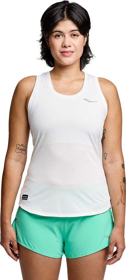 Saucony Women's Stopwatch Singlet White Kortärmade träningströjor S