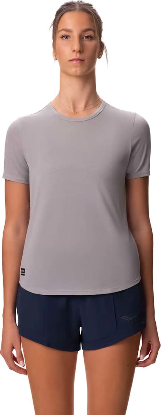Saucony Women's Stopwatch Short Sleeve Light Grey Heather Saucony