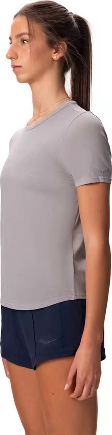 Saucony Women's Stopwatch Short Sleeve Light Grey Heather Saucony