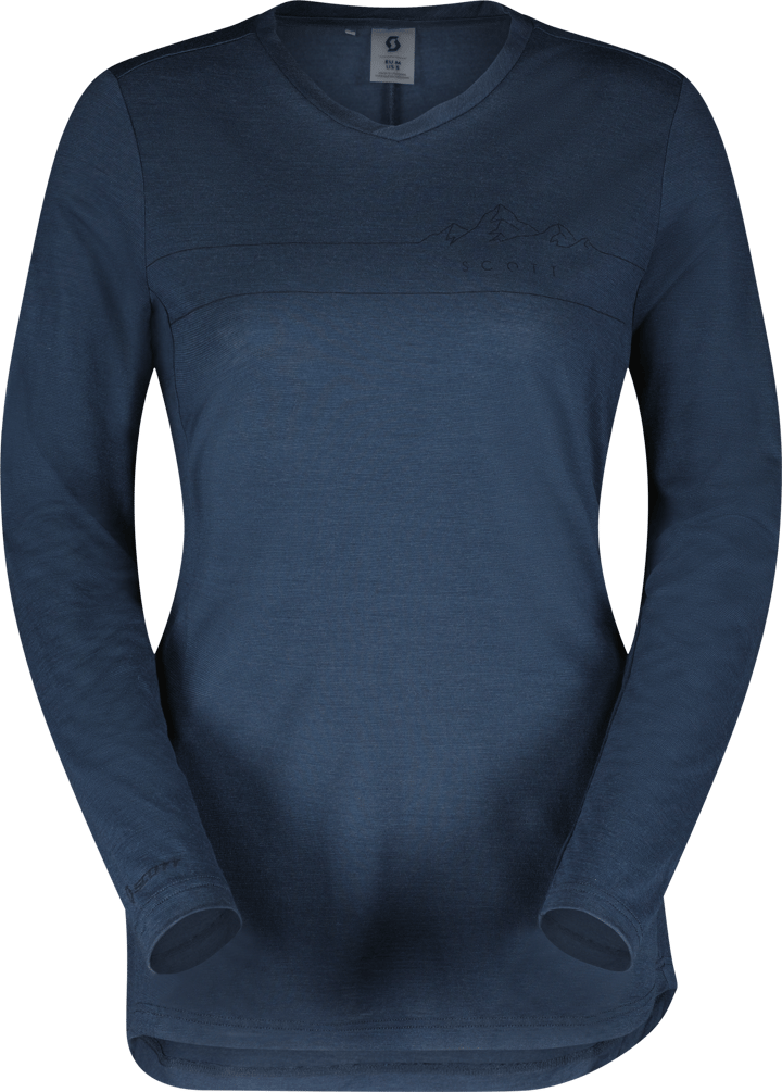 Women's Defined Merino Long Sleeve Shirt Metal Blue Scott