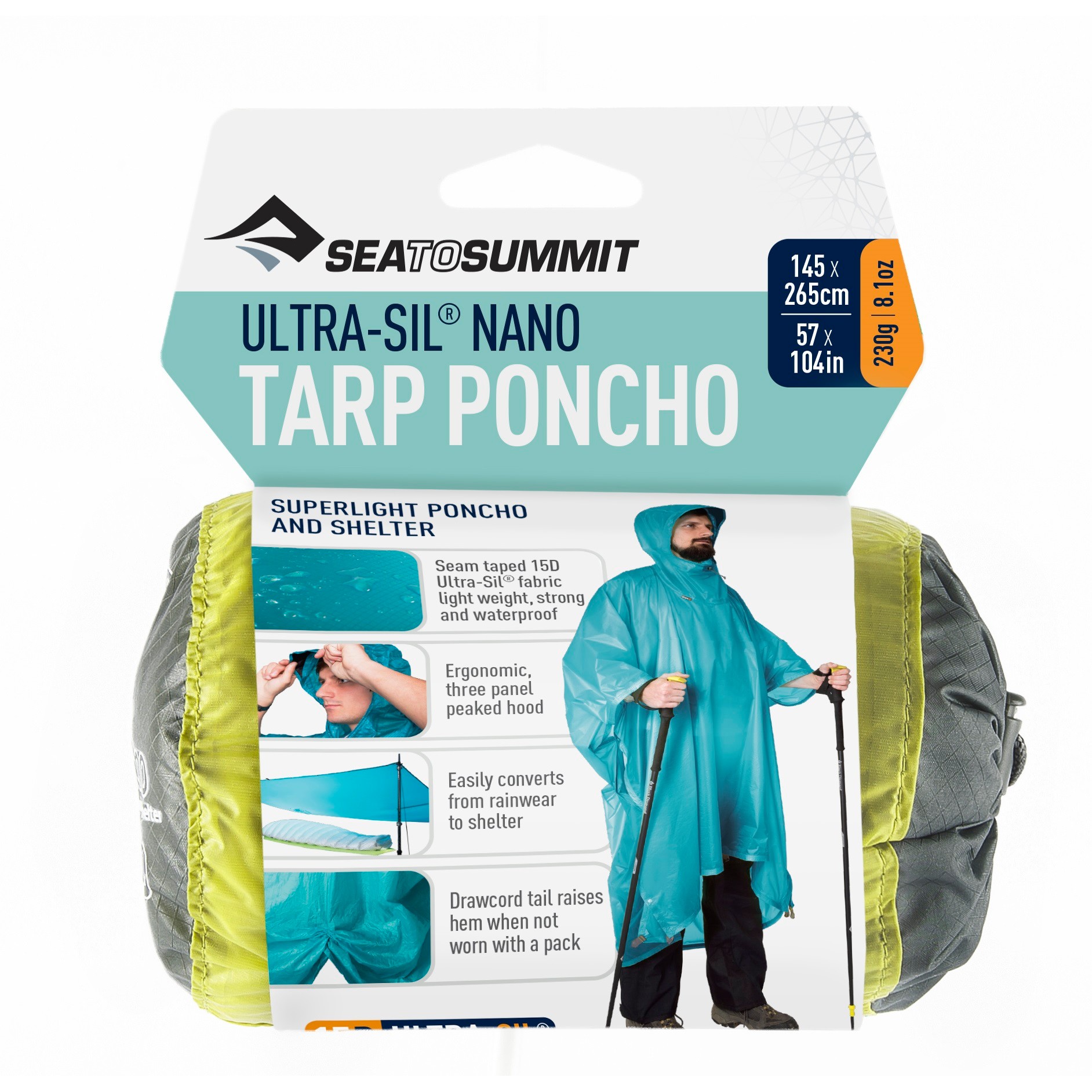 Sea To Summit Ultra Sil Nano Tarp Poncho Blue