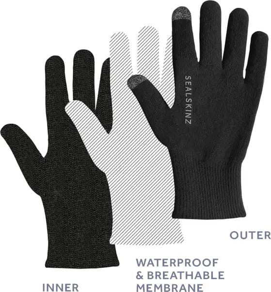 Waterproof All Weather Ultra Grip Knitted Glove Black Sealskinz