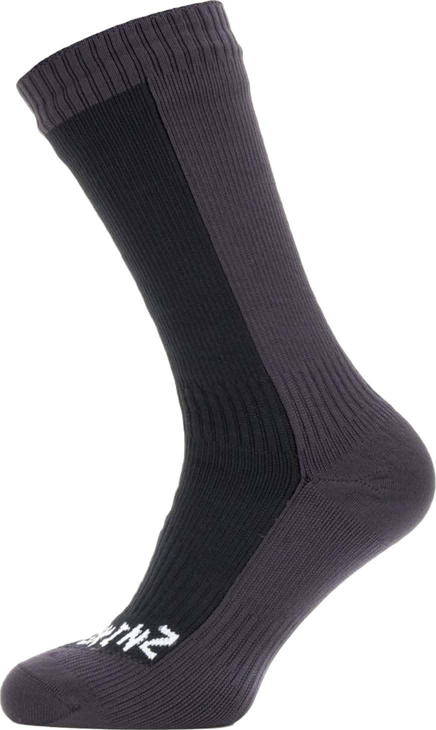 Waterproof Cold Weather Mid Length Sock Dark Grey/Black
