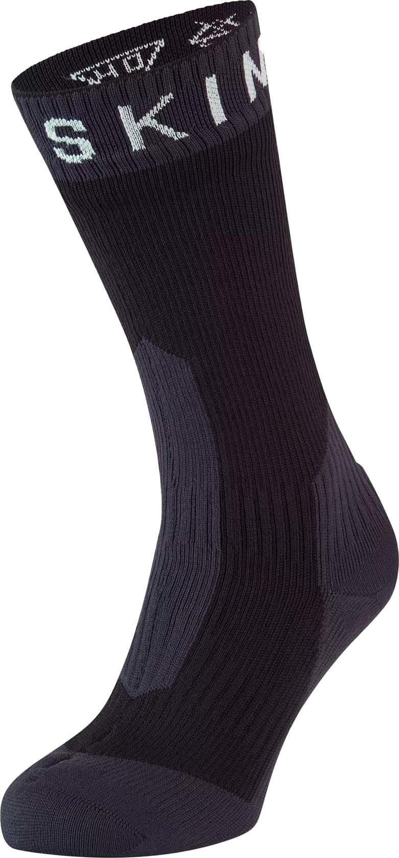 Waterproof Extreme Cold Weather Mid Length Sock Black/Dark Grey/White