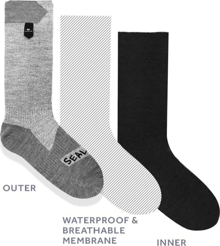 Waterproof Extreme Cold Weather Mid Length Sock Black/Dark Grey/White Sealskinz